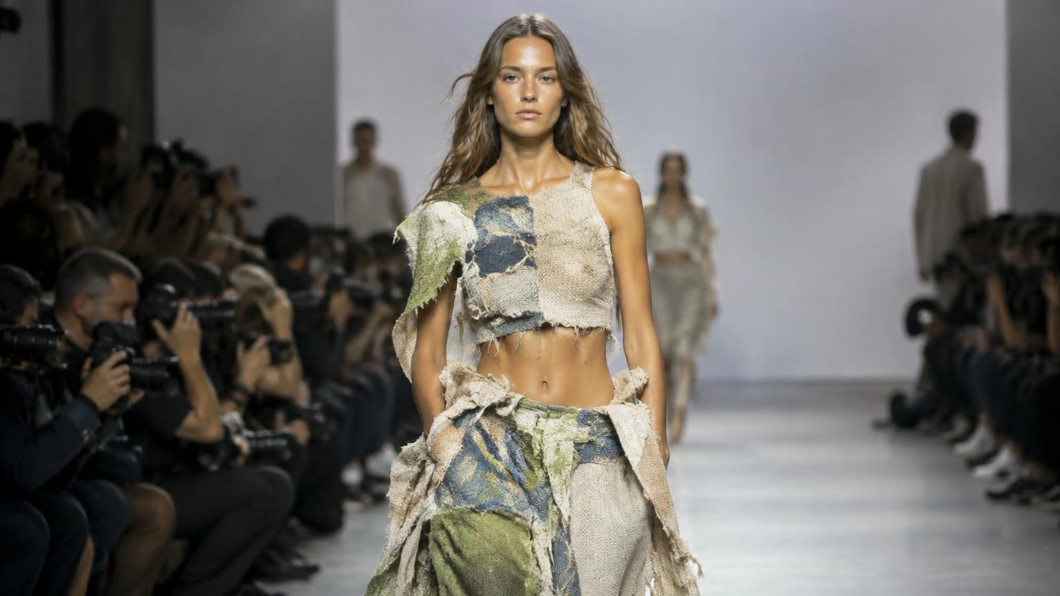 [AI-Generated Illustrative Photo] Fashion Week Goes Circular: Recycled Fabrics Steal the Show