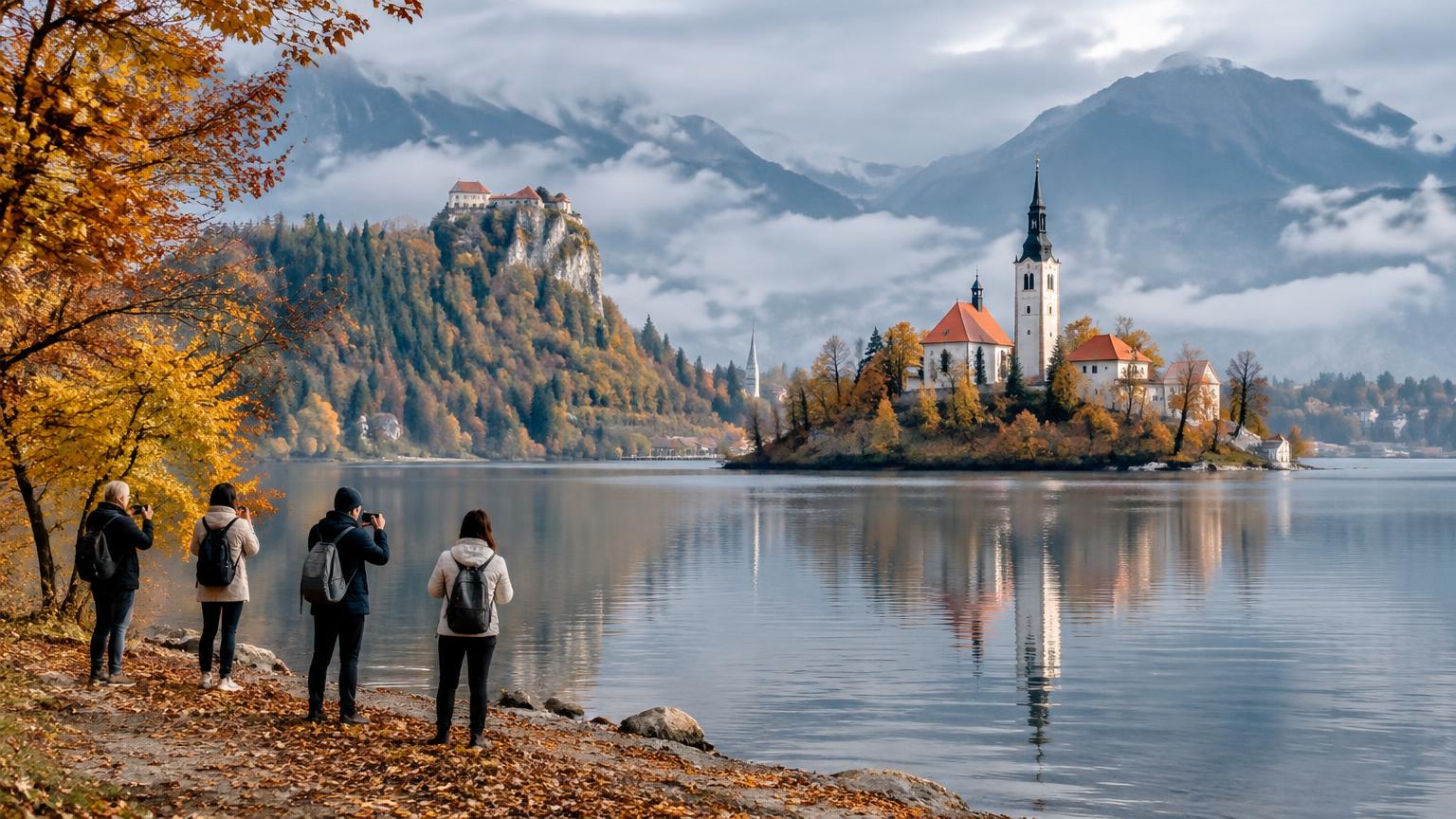 [AI-Generated Illustrative Photo] Lake Bled Tops Europe's Autumn Destination Lists